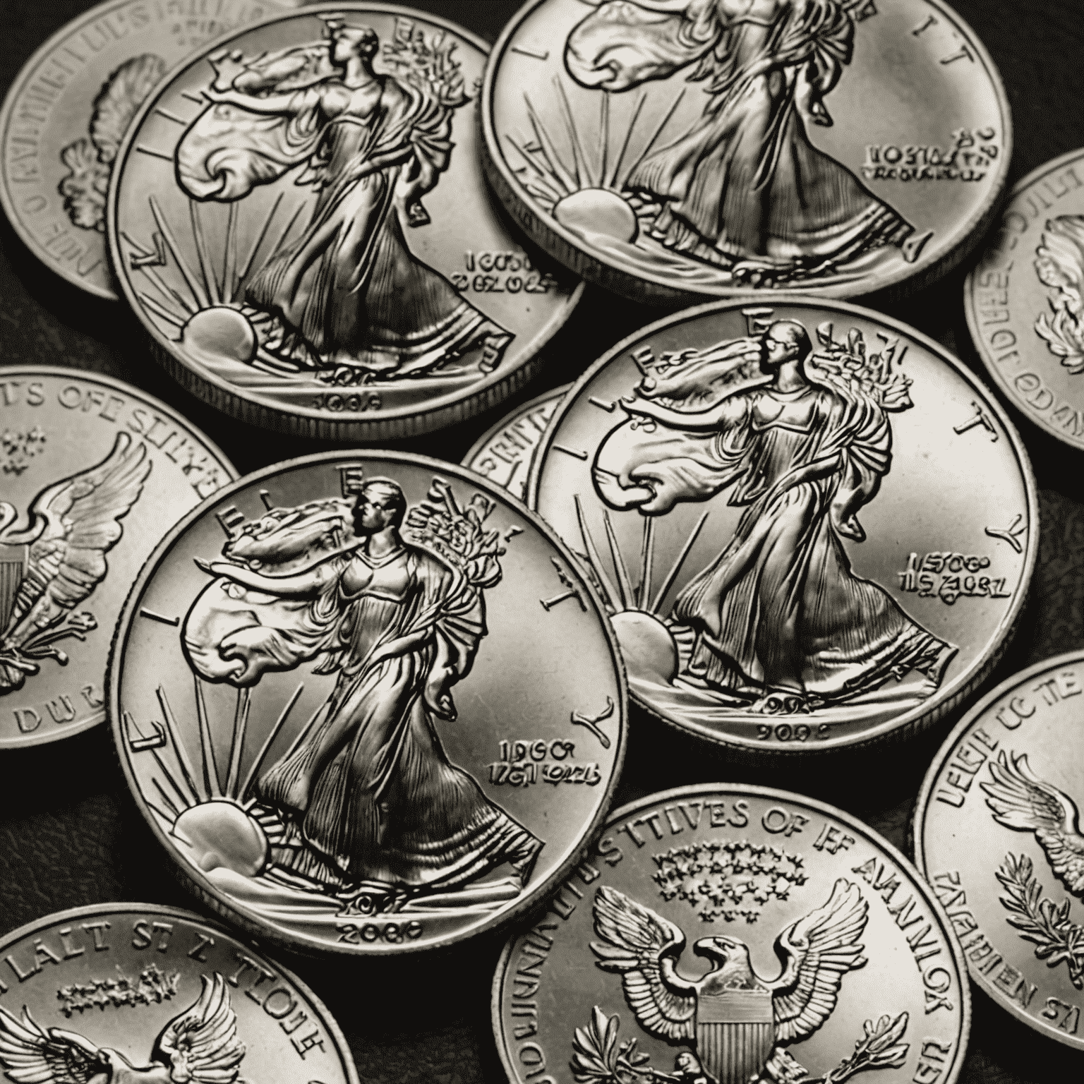 Uncirculated American Silver Eagle bullion coins