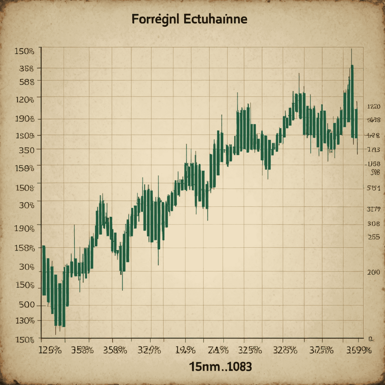 A graph showing fluctuations in foreign exchange rates over time